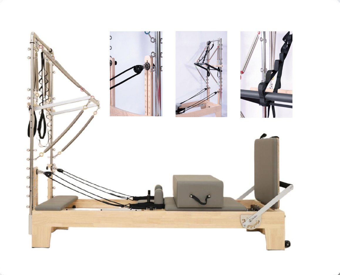 Maple reformer with half tower in sage